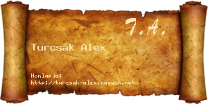 Turcsák Alex névjegykártya